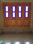 پنجره اُرُسی شیشه رنگی چوبی سنتی گره چین-pic1